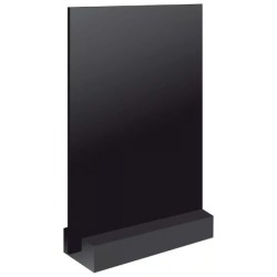 ARDOISE 150x220 mm noire 3 mm + socle long bois noir (lot de 3)