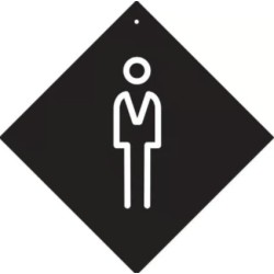 PANCARTE ventouse 160x160 mm logo Homme