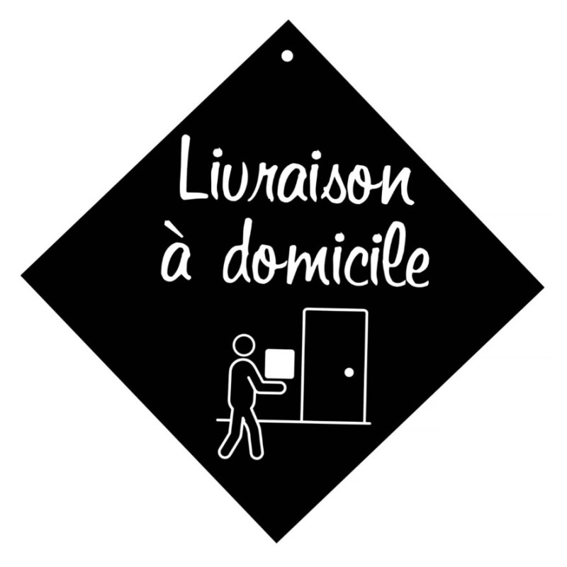 PANCARTE ventouse 160x160 mm logo Livraison à domicile