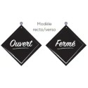 PANCARTE ventouse 160x160 mm logo Ouvert/Fermé