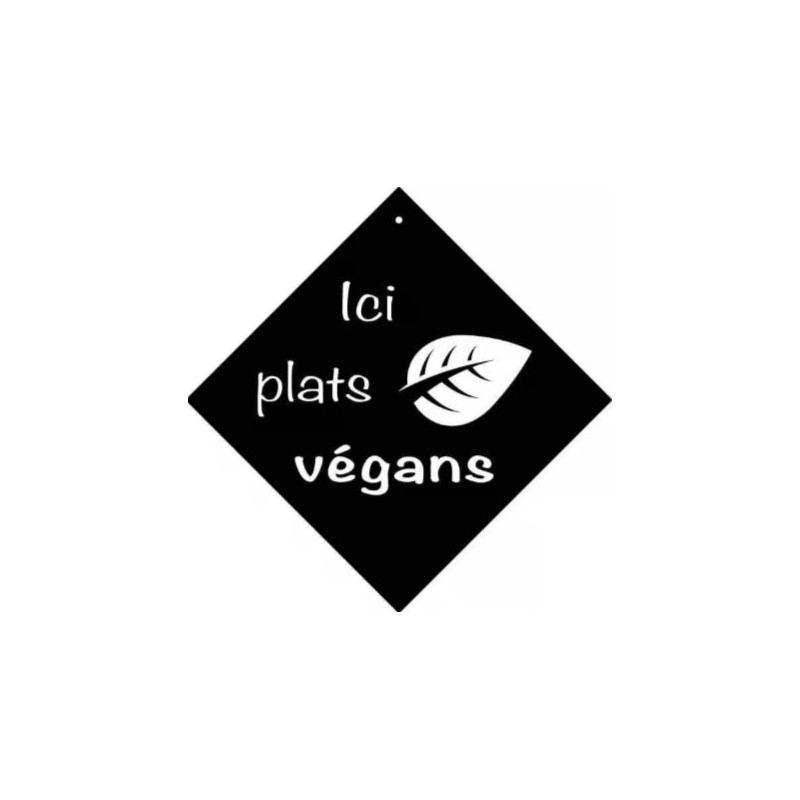 PANCARTE ventouse 160x160 mm logo Plats végans