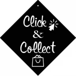 PANCARTE ventouse 160x160 mm logo Click & collect