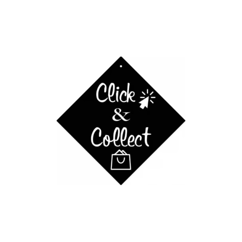 PANCARTE ventouse 160x160 mm logo Click & collect