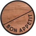 SOCLE Bock Wood "Bon appétit" Ø120 mm PVC expansé 10 mm (lot de 3)