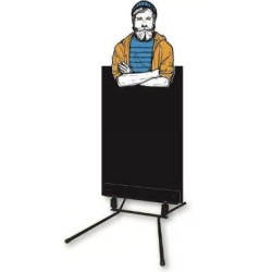 Figurine de trottoir Pêcheur Gaston + pied ressort