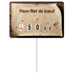 ÉTIQUETTE 105x70 mm Aliénor à texte, à roulettes, pique inox (lot de 