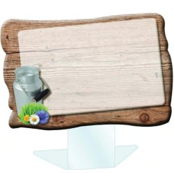 CHEVALET 100x70 mm Milk, sans roulettes, retour plié à chaud (lot de 