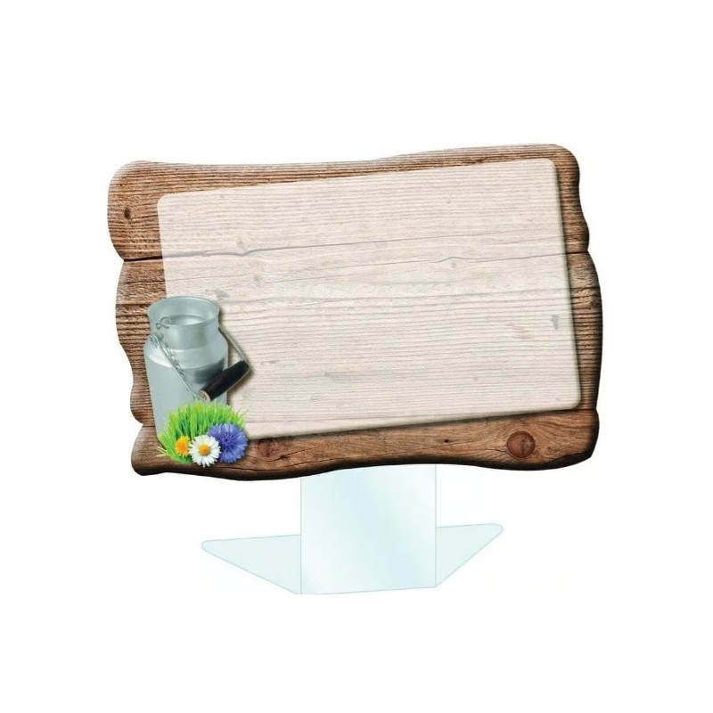 CHEVALET 100x70 mm Milk, sans roulettes, retour plié à chaud (lot de 