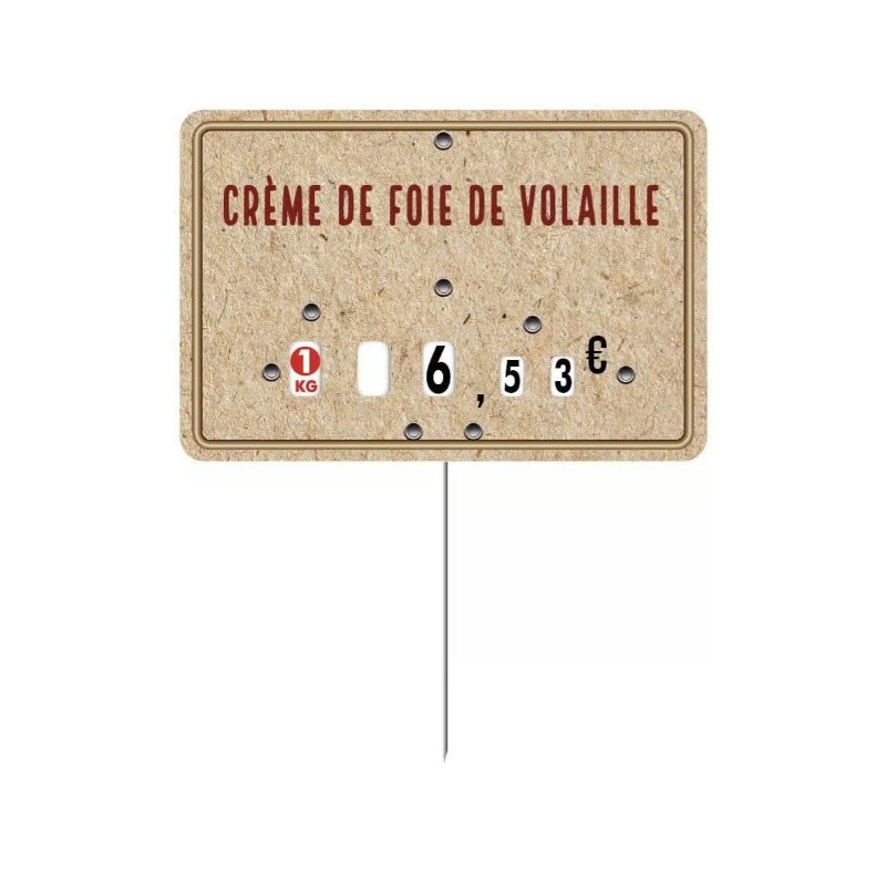 ÉTIQUETTE 105x70 mm Deluxe, à texte, à roulettes, pique inox