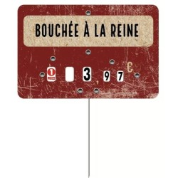 ÉTIQUETTE 105x70 mm Deluxe Rubis, à texte, à roulettes, pique inox