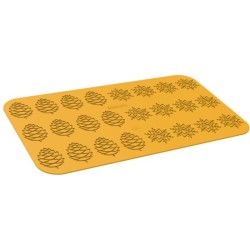 PLAQUE SILICONE 470X270 - 24 décors hiver (flocons et pommes de pins)