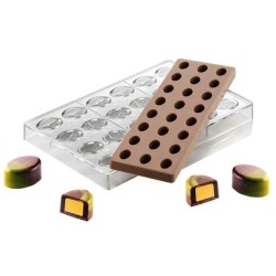 KIT MOULE POUR CHOCOLAT - 24 ovales 33x23xht15 mm - 8.5ml