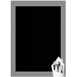 PANNEAU ARDOISE 400x600 mm Couvert faux cadre gris
