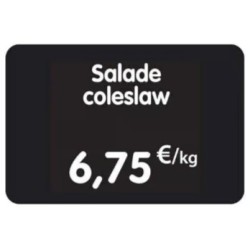 ETIQUETTE 105x70 mm noire, à texte, sans roulettes, sans attachement