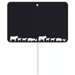ETIQUETTE 105x70 mm noire, Tout Comprix Boucherie, neutre, pique inox