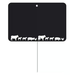 ETIQUETTE 120x80 mm noire, Tout Comprix Boucherie, neutre, pique inox