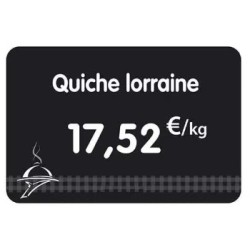 ETIQUETTE 120x80 mm noire, Tout Comprix Charcuterie Traiteur, à texte