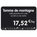 ETIQUETTE 120x80 mm noire, Tout Comprix Fromages, à texte, sans pique