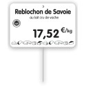ETIQUETTE 105x70 mm blanche, Tout Comprix Fromages, à texte, pique in