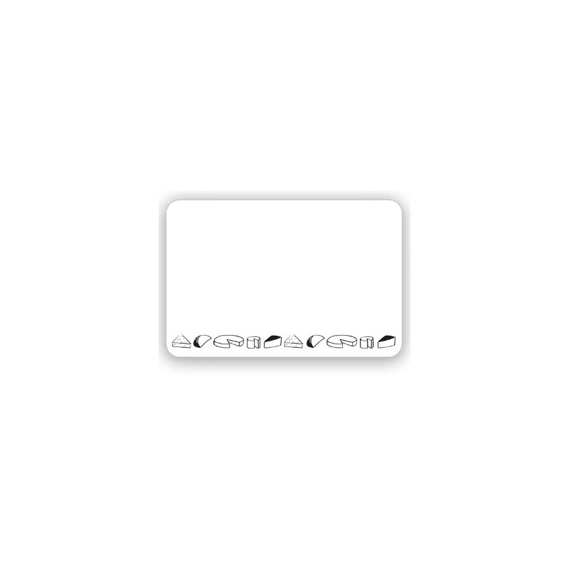 ETIQUETTE 120x80 mm blanche, Tout Comprix Fromages, neutre, sans piqu