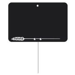 ETIQUETTE 105x70 mm noire, Tout Comprix Boul.Pât., neutre, pique inox