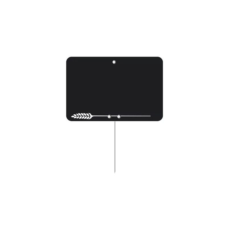 ETIQUETTE 105x70 mm noire, Tout Comprix Boul.Pât., neutre, pique inox