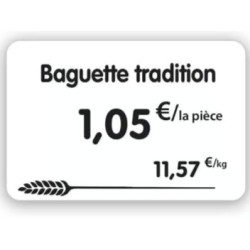 ETIQUETTE 105x70 mm blanche, Tout Comprix Boul.Pât., à texte, sans pi