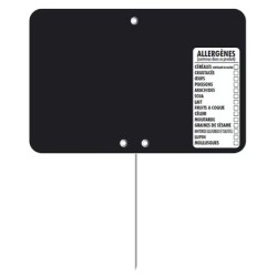 ETIQUETTE 105x70 mm noire, Tout Comprix Allergènes, neutre, pique ino