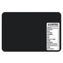 ETIQUETTE 120x80 mm noire, Tout Comprix Allergènes, neutre, sans piqu