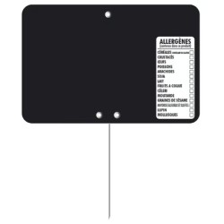 ETIQUETTE 120x80 mm noire, Tout Comprix Allergènes, neutre, pique ino