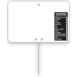 ETIQUETTE 105x70 mm blanche, Tout Comprix Allergènes, neutre, pique i