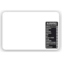ETIQUETTE 105x70 mm blanche, Tout Comprix Allergènes, neutre, sans pi