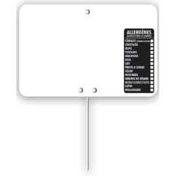 ETIQUETTE 120x80 mm blanche, Tout Comprix Allergènes, neutre, pique i