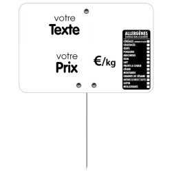 ETIQUETTE 120x80 mm blanche, Tout Comprix Allergènes, à texte, pique 