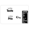 ETIQUETTE 120x80 mm blanche, Tout Comprix Allergènes, à texte, sans p