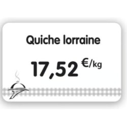 ETIQUETTE 80x60 mm blanche, Tout Comprix Charc Traiteur, à texte, san