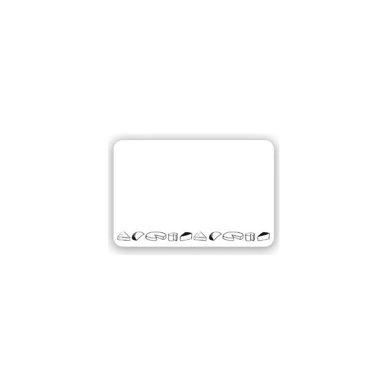 ETIQUETTE 80x60 mm blanche, Tout Comprix Fromages, neutre, sans pique