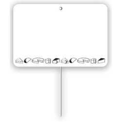 ETIQUETTE 80x60 mm blanche, Tout Comprix Fromages, neutre, pique inox