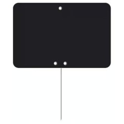 ETIQUETTE 80x60 mm noire, Tout Comprix, neutre, pique inox (lot de 10