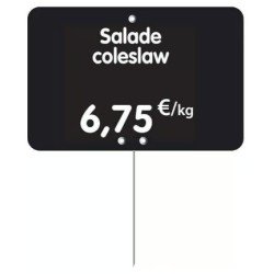 ETIQUETTE 80x60 mm noire, Tout Comprix, à texte, pique inox