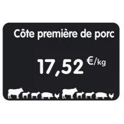 ETIQUETTE 80x60 mm noire, Tout Comprix Boucherie, à texte, sans pique