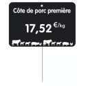 ETIQUETTE 80x60 mm noire, Tout Comprix Boucherie, à texte, pique inox