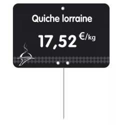 ETIQUETTE 80x60 mm noire, Tout Comprix Charc. Traiteur, à texte, piqu
