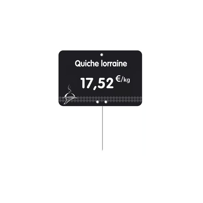 ETIQUETTE 80x60 mm noire, Tout Comprix Charc. Traiteur, à texte, piqu