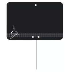 ETIQUETTE 80x60 mm noire, Tout Comprix Charc. Traiteur, neutre, pique
