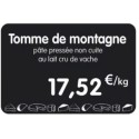 ETIQUETTE 80x60 mm noire, Tout Comprix Fromages, à texte, sans pique