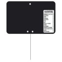 ETIQUETTE 80x60 mm noire, Tout Comprix Allergènes, neutre, pique inox