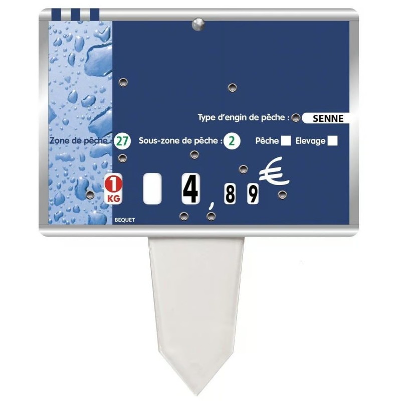 ETIQUETTE 140x100 mm Métallic, neutre, 8 roulettes, patte PVC cristal