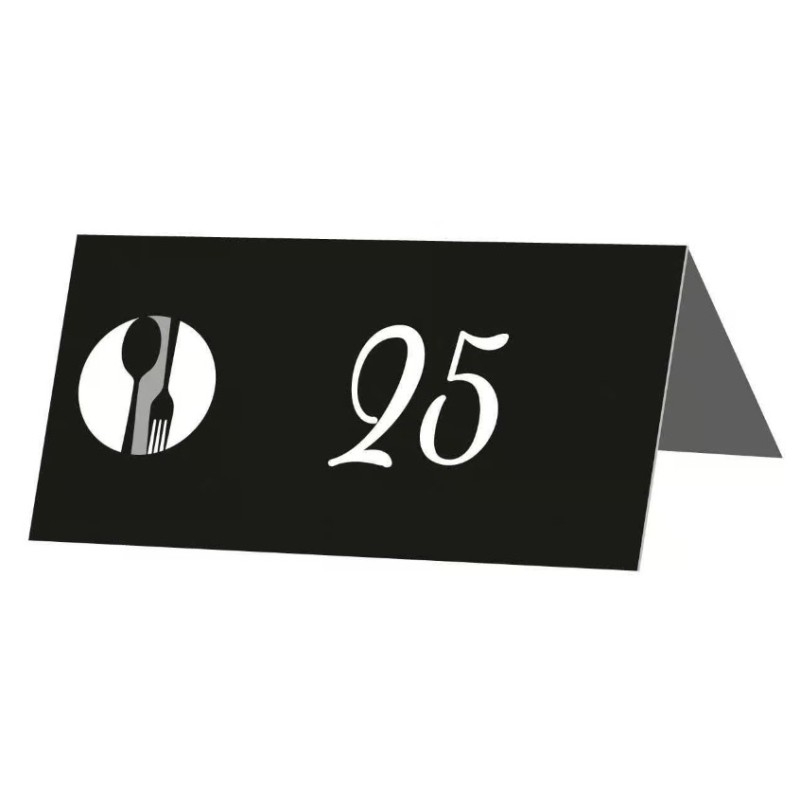 CHEVALET DE TABLE n°21 à 30  FUNNY WHITE 80X40 mm (lot de 10)