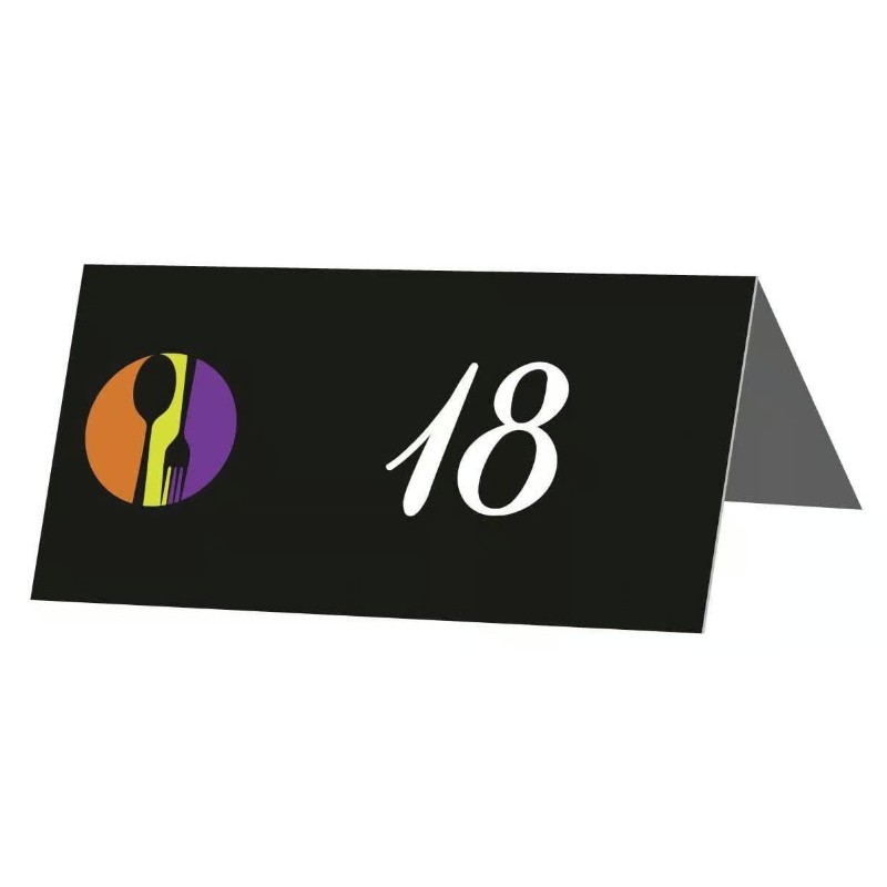 CHEVALET DE TABLE n°11 à 20  FUNNY COLOR 80X40 mm (lot de 10)